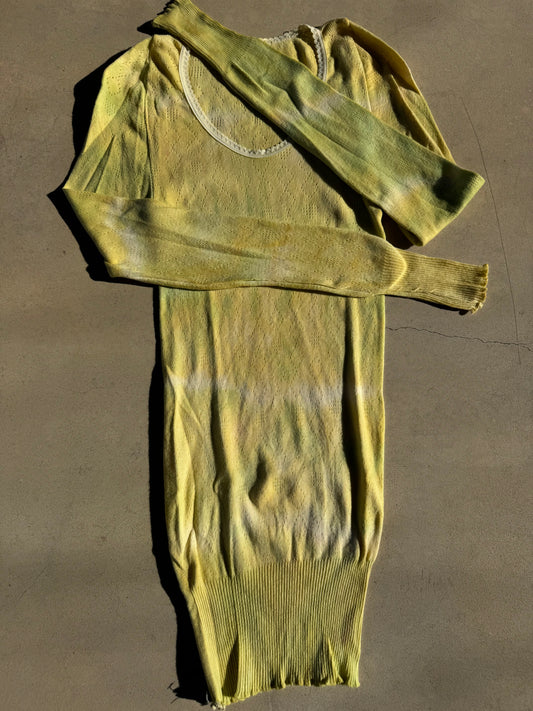 FIELD WOOL & COTTON SPENCER ~ ACID LIME