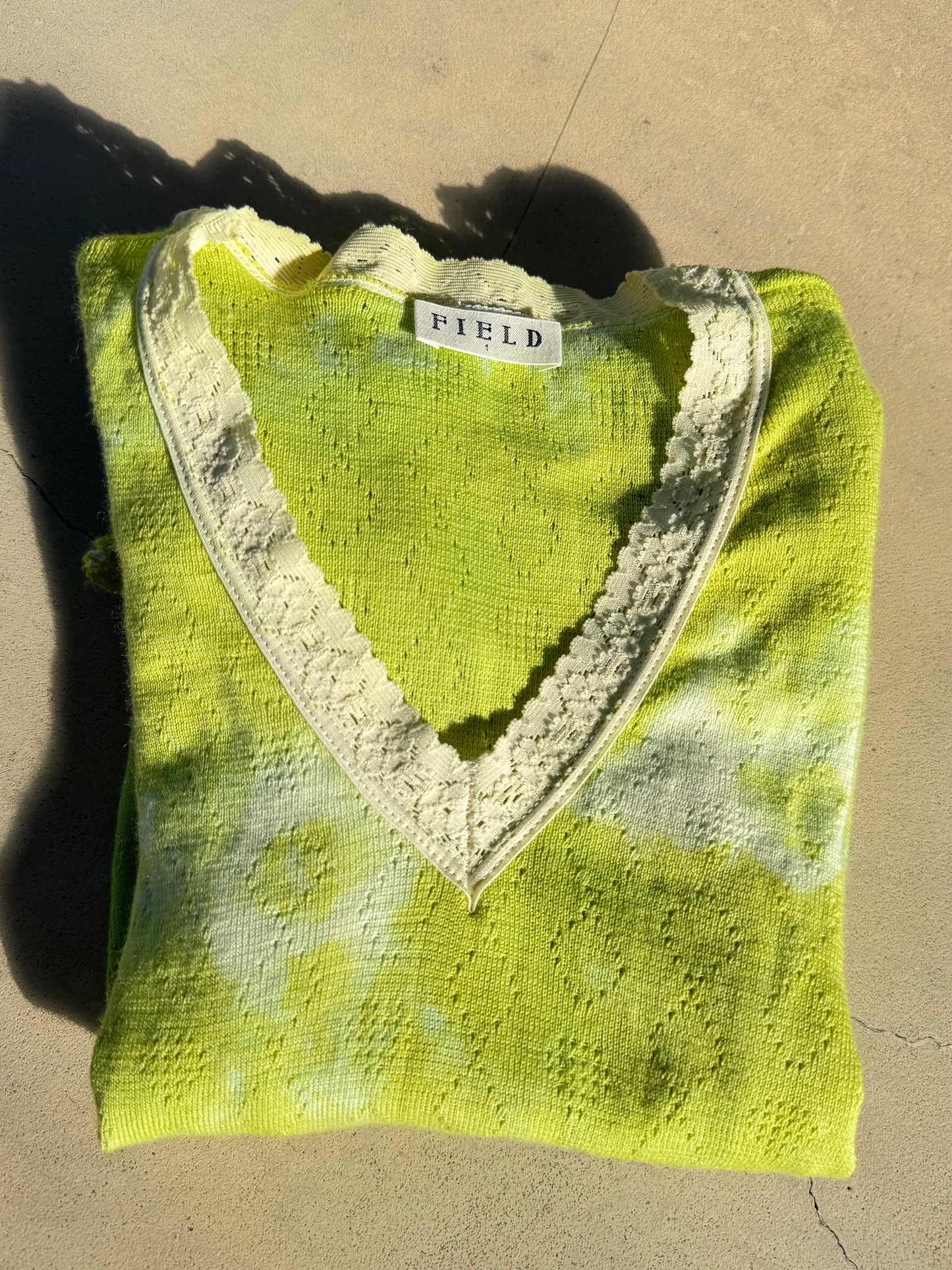 FIELD WOOL & COTTON SPENCER ~ ACID GREEN