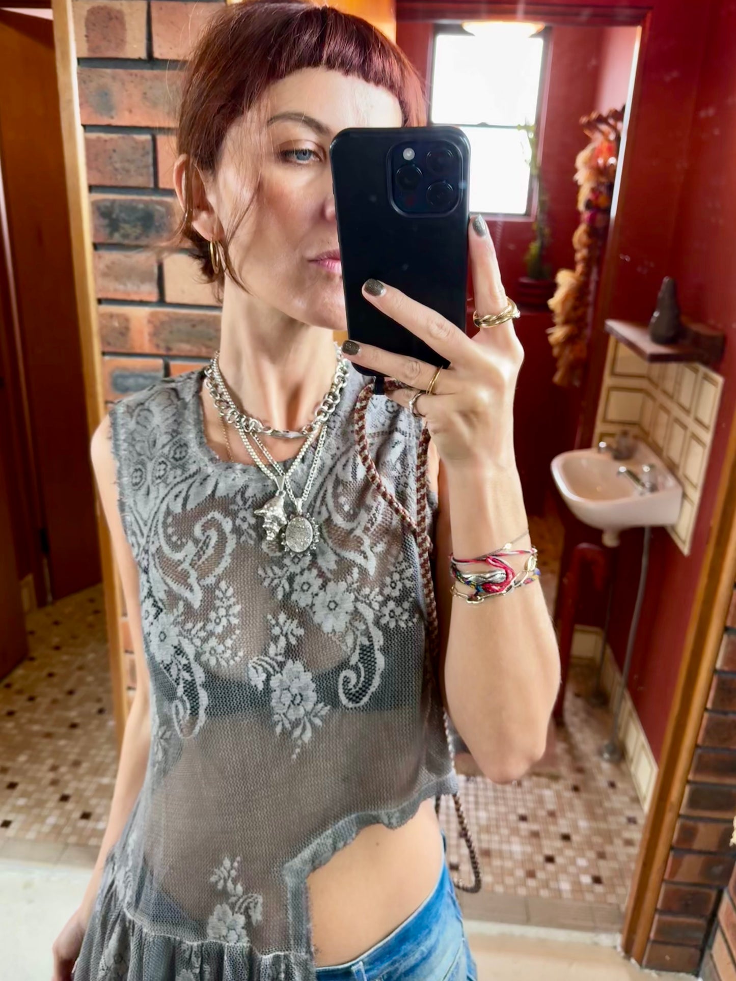 GREY HALF DRESS LACE
