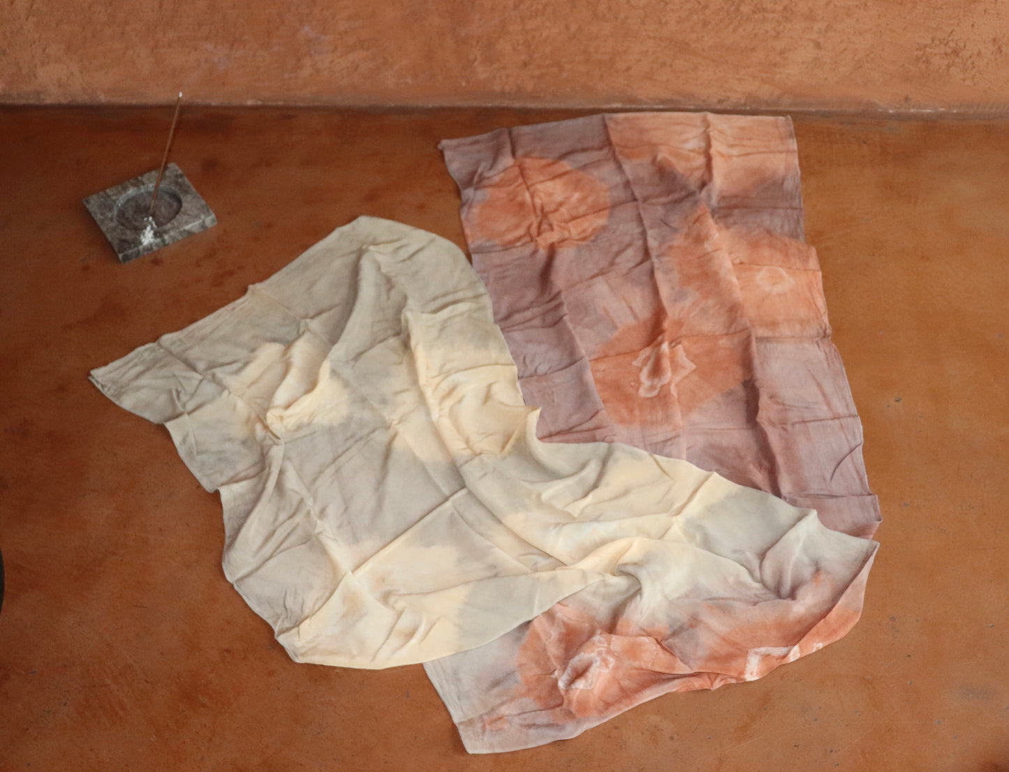 ARTISAN HAND WOVEN SILK SCARF HAND DYED NATURAL DYES