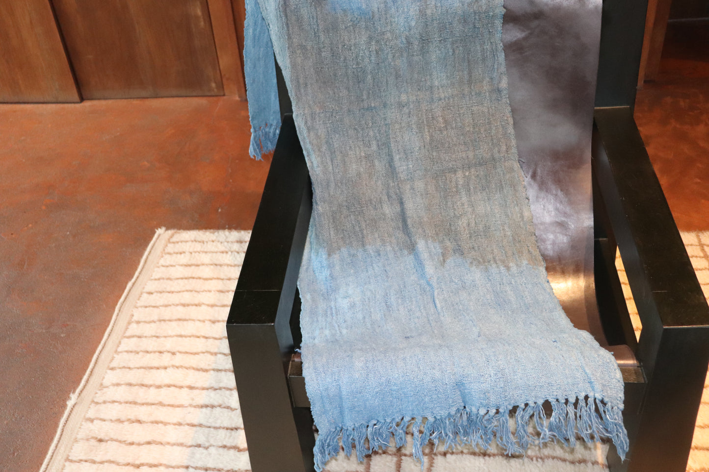ARTISAN HAND WOVEN HAND DYED THROW INDIGO