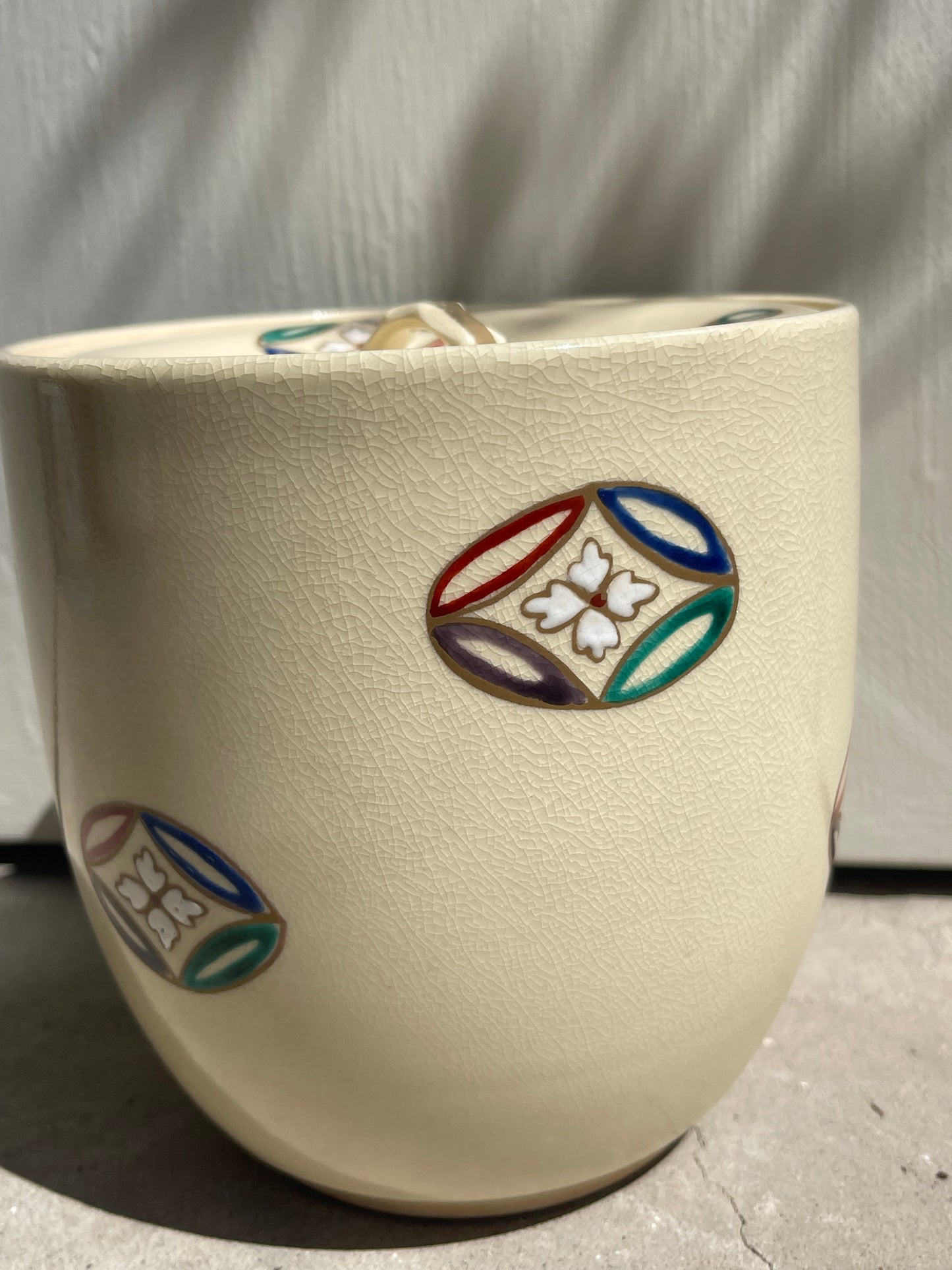 JAPANESE CERAMIC AND ENAMEL CANISTER