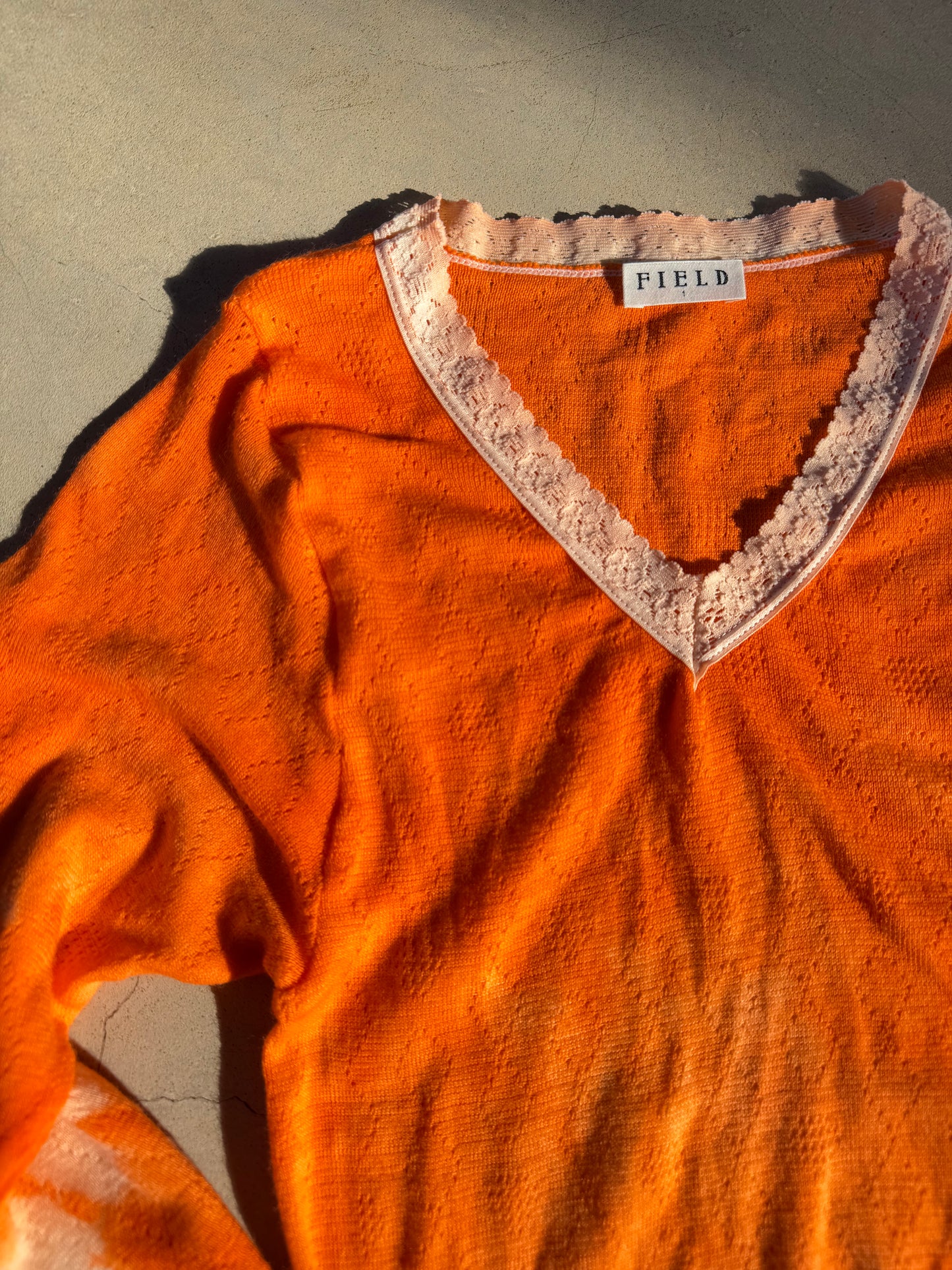 FIELD WOOL & COTTON SPENCER ~ ACID ORANGE
