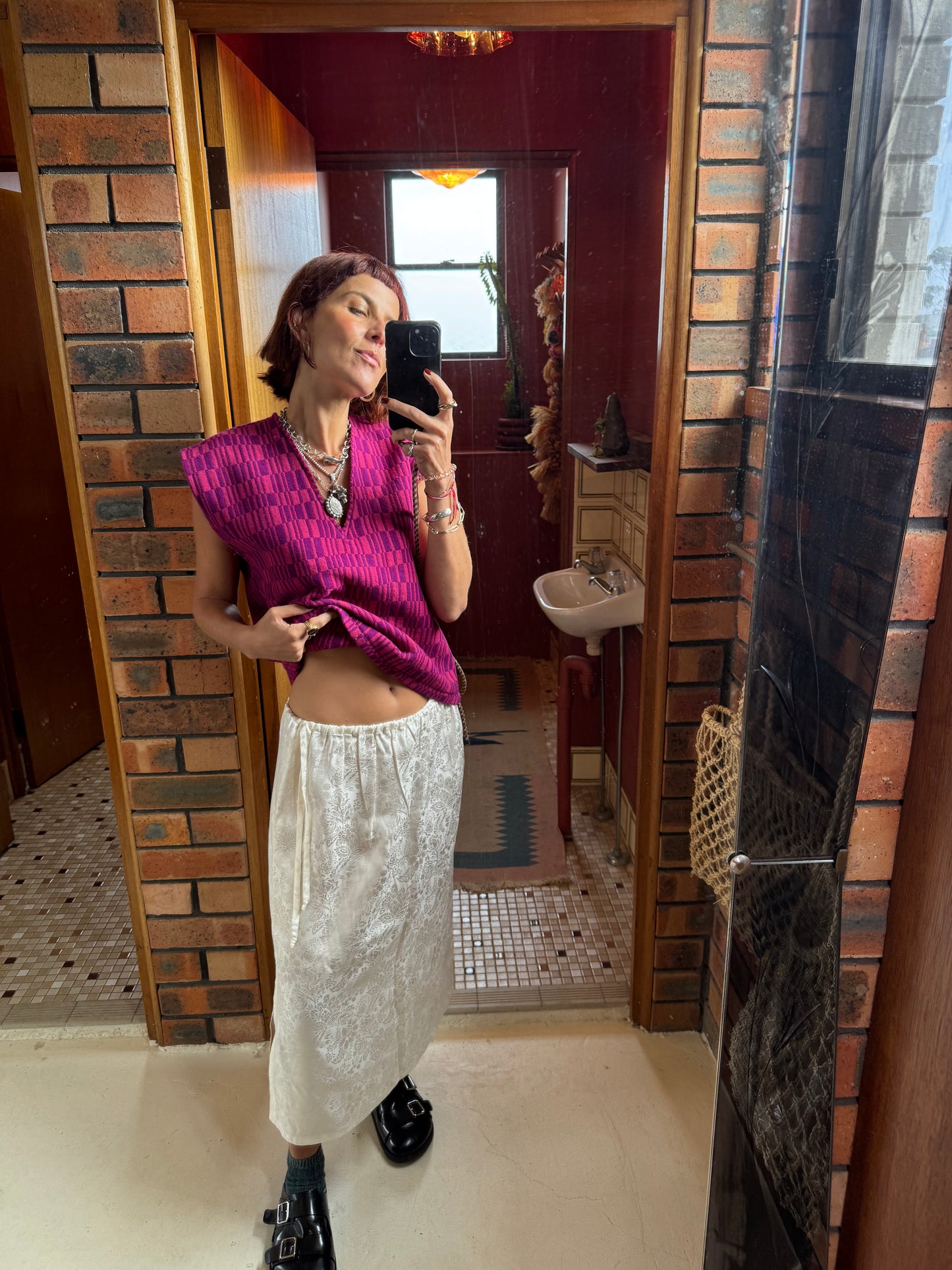 FIELD SILK DRAWSTRING SKIRT