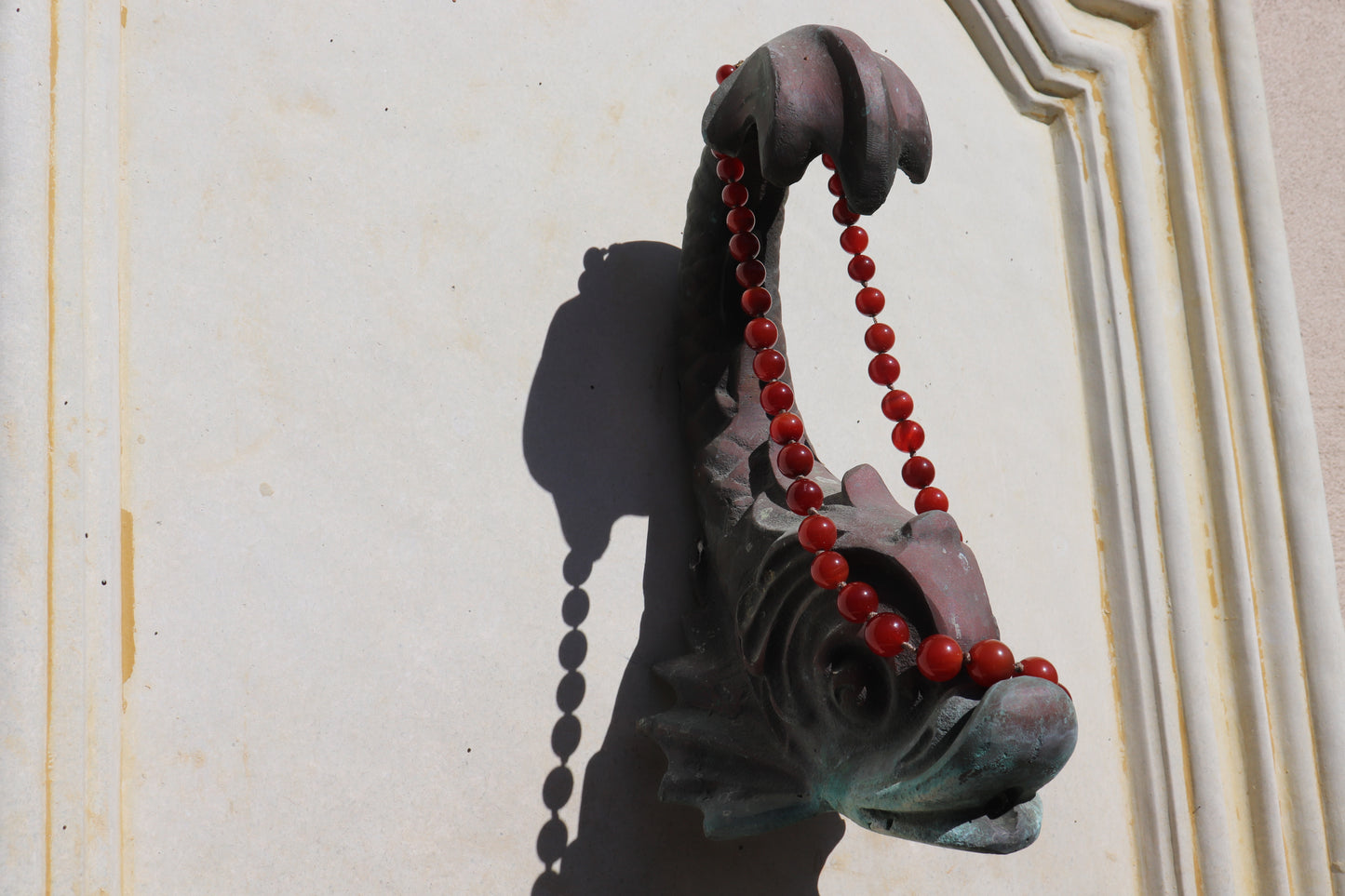 VINTAGE CARNELIAN BEADED NECKLACE