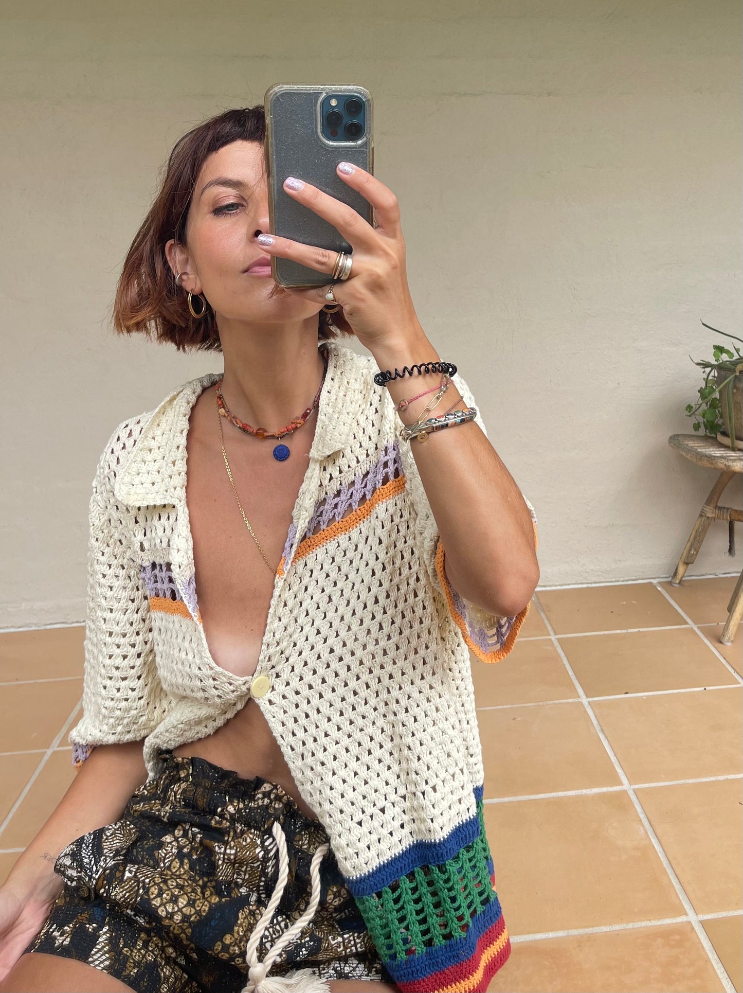 SUSTAIN - ULLA JOHNSON BATIK TIE SHORTS