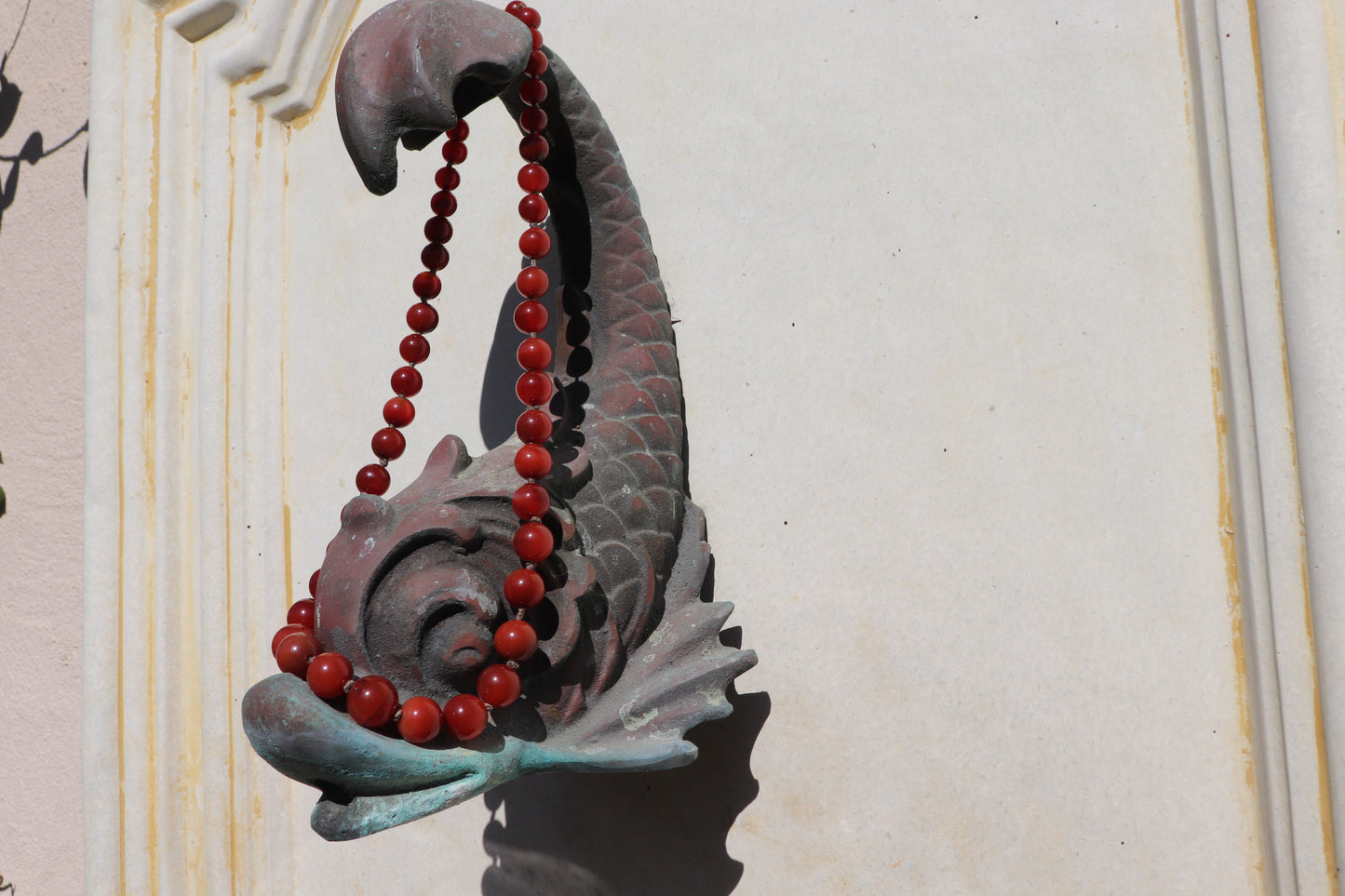 VINTAGE CARNELIAN BEADED NECKLACE