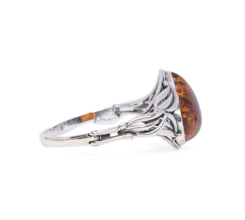 STERLING SILVER AMBER BANGLE