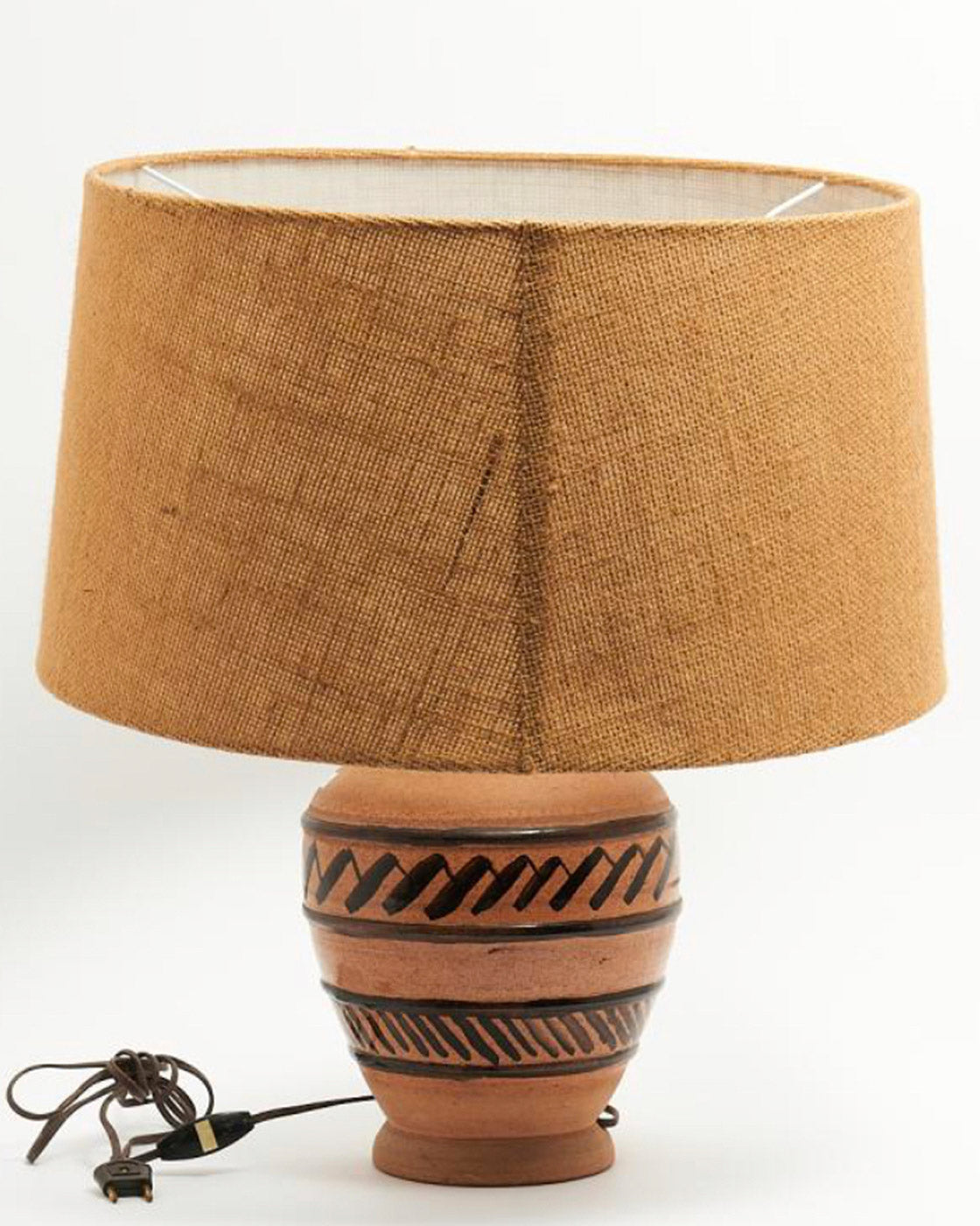 A FRENCH MODERN TERRACOTTA LAMP BASE