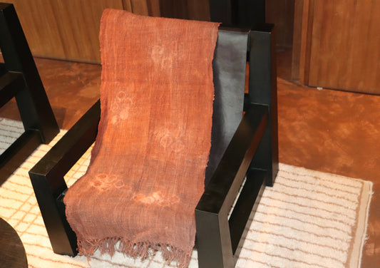 ARTISAN HAND WOVEN HAND DYED THROW RUST