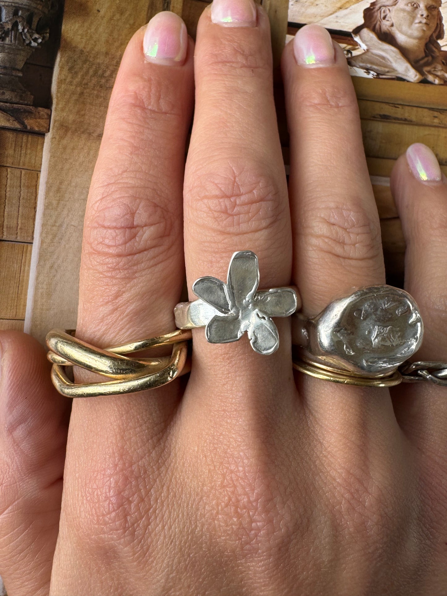 STERLING SILVER ORGANIC COSMOS RING