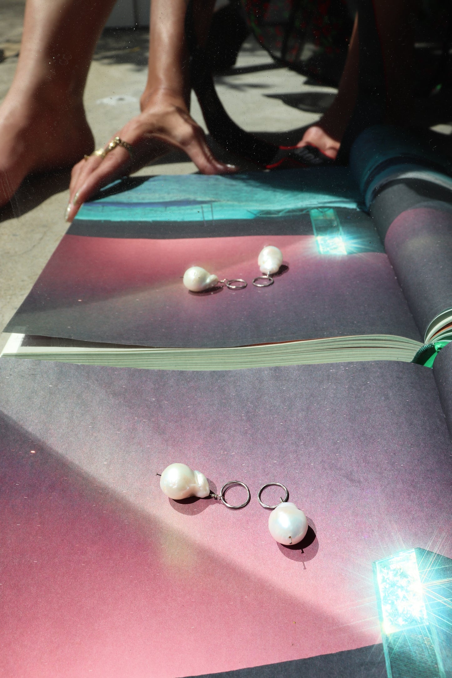 KESHI PEARL STERLING SILVER EARRINGS