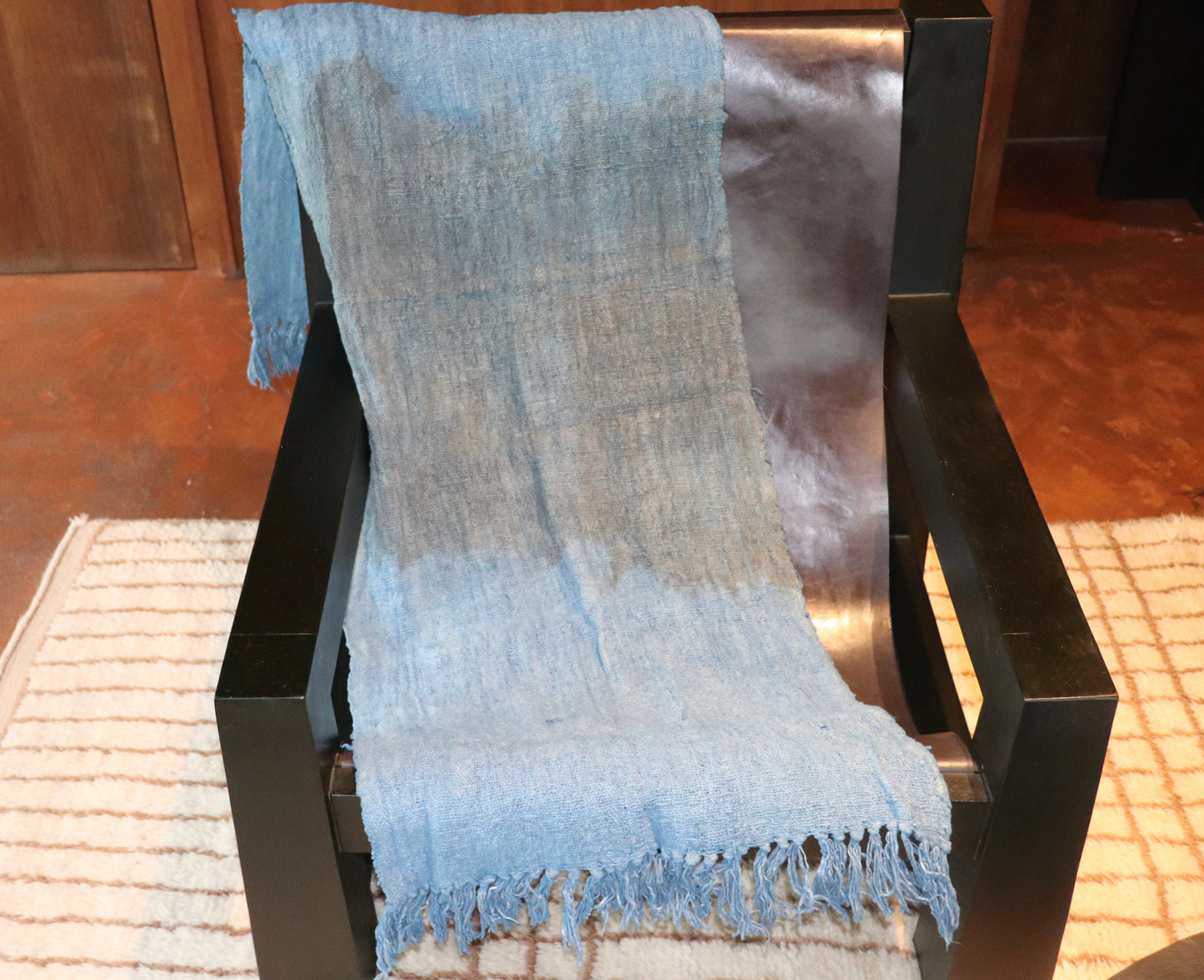 ARTISAN HAND WOVEN HAND DYED THROW INDIGO