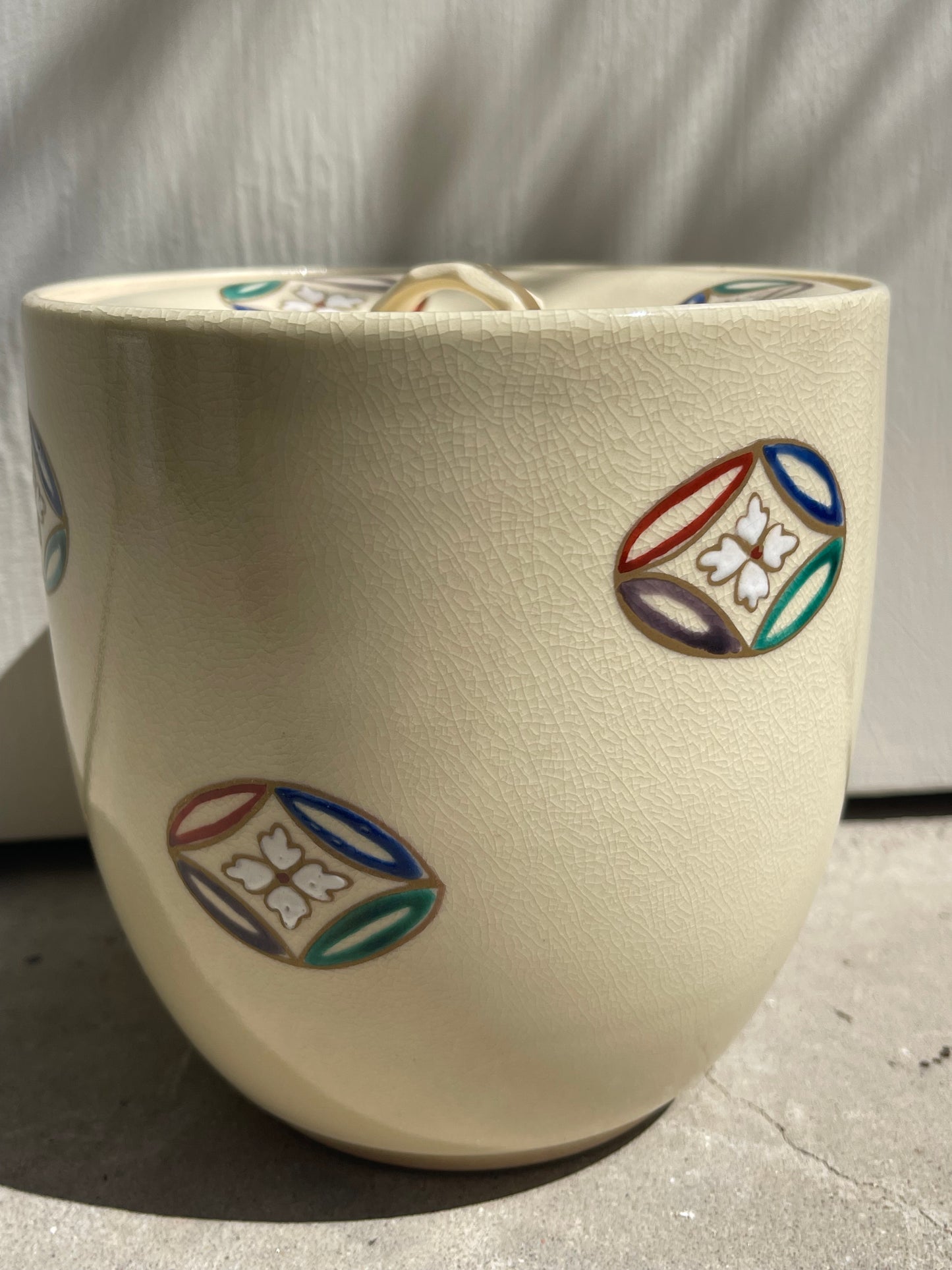 JAPANESE CERAMIC AND ENAMEL CANISTER