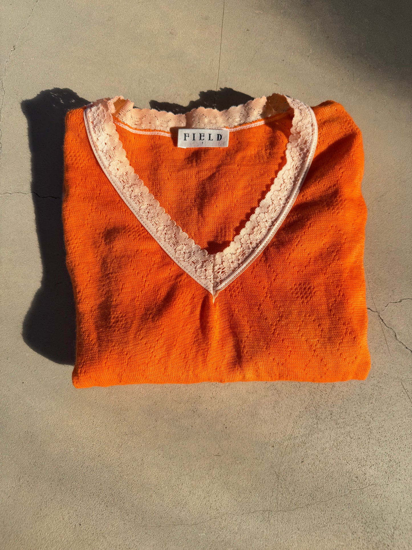 FIELD WOOL & COTTON SPENCER ~ ACID ORANGE