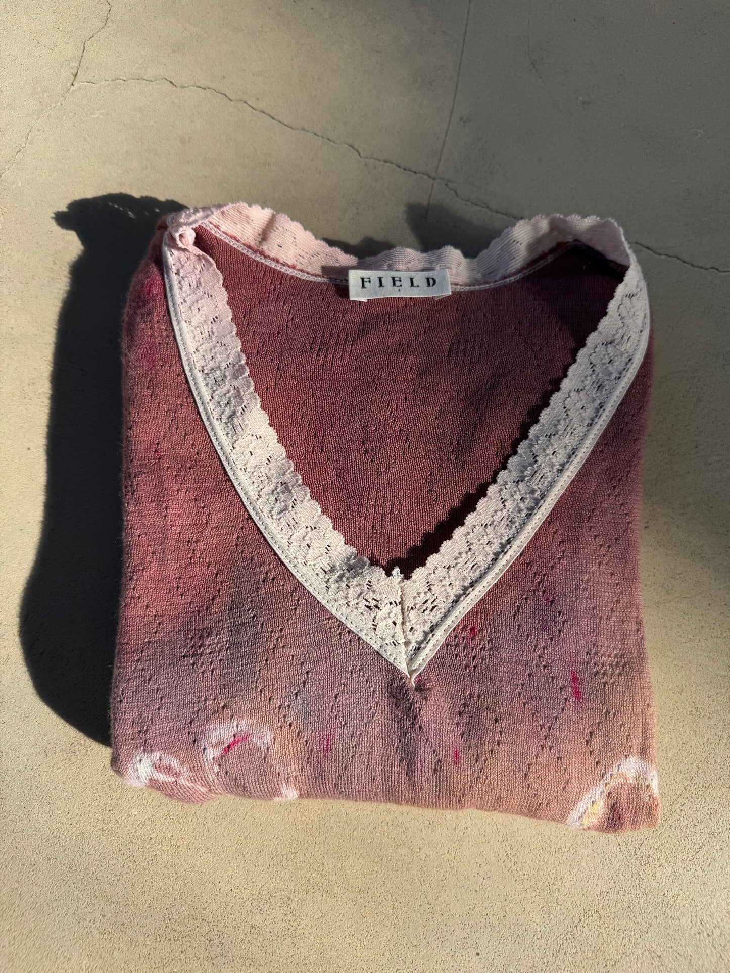 FIELD WOOL & COTTON SPENCER ~ FLOWER CHOC