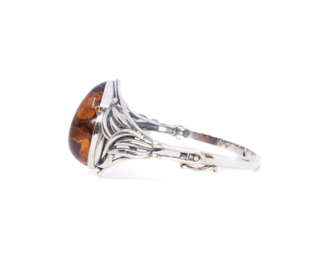 STERLING SILVER AMBER BANGLE