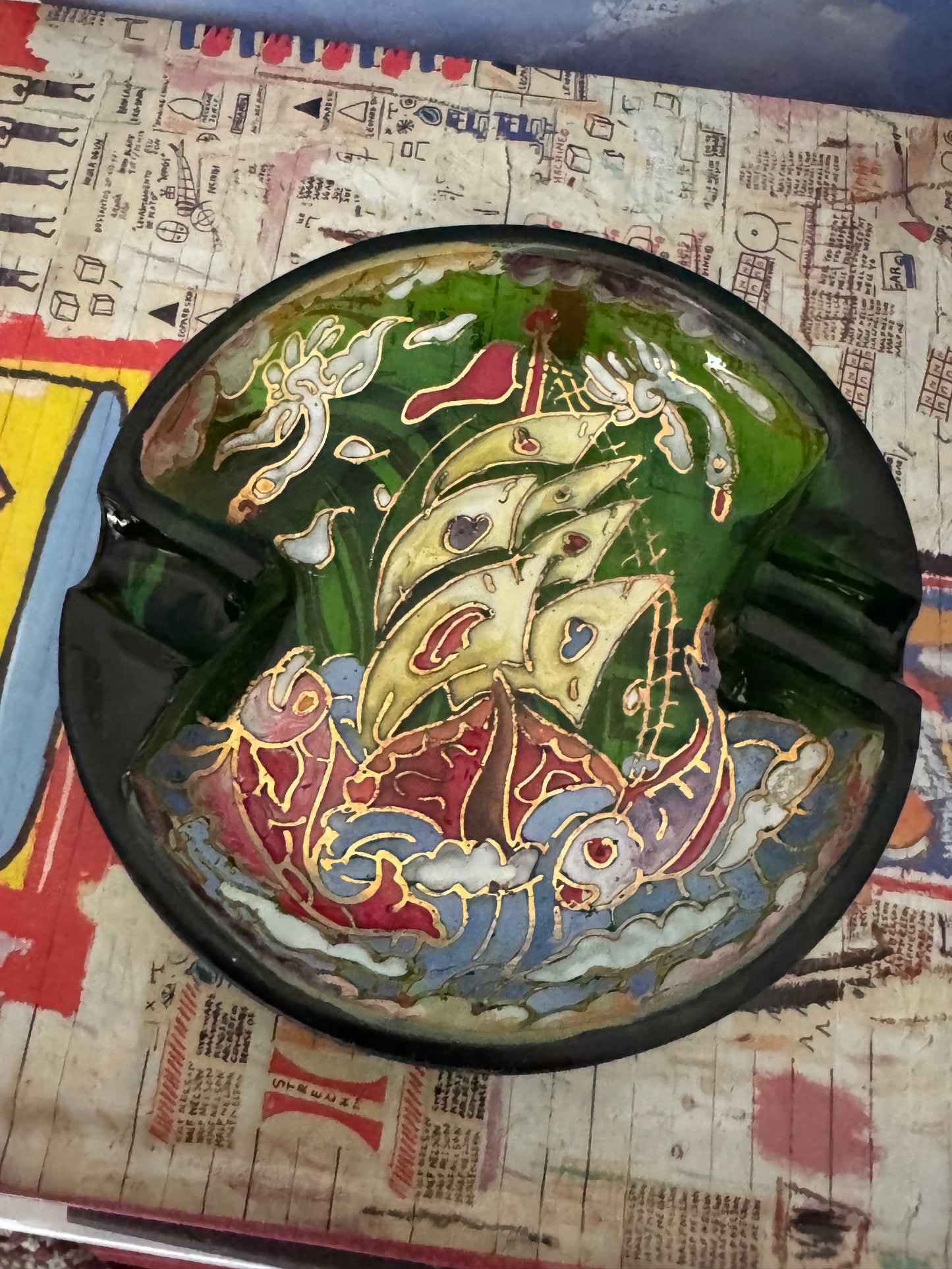 ARTISAN CRAFTED HAND PAINTED ASHTRAY