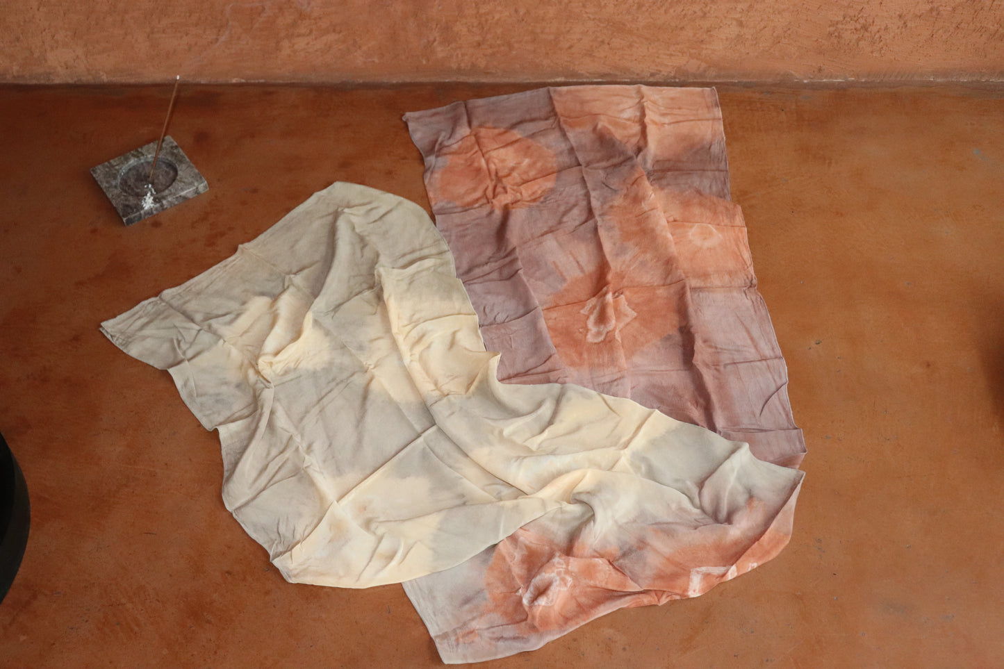 ARTISAN HAND WOVEN SILK SCARF HAND DYED NATURAL DYES