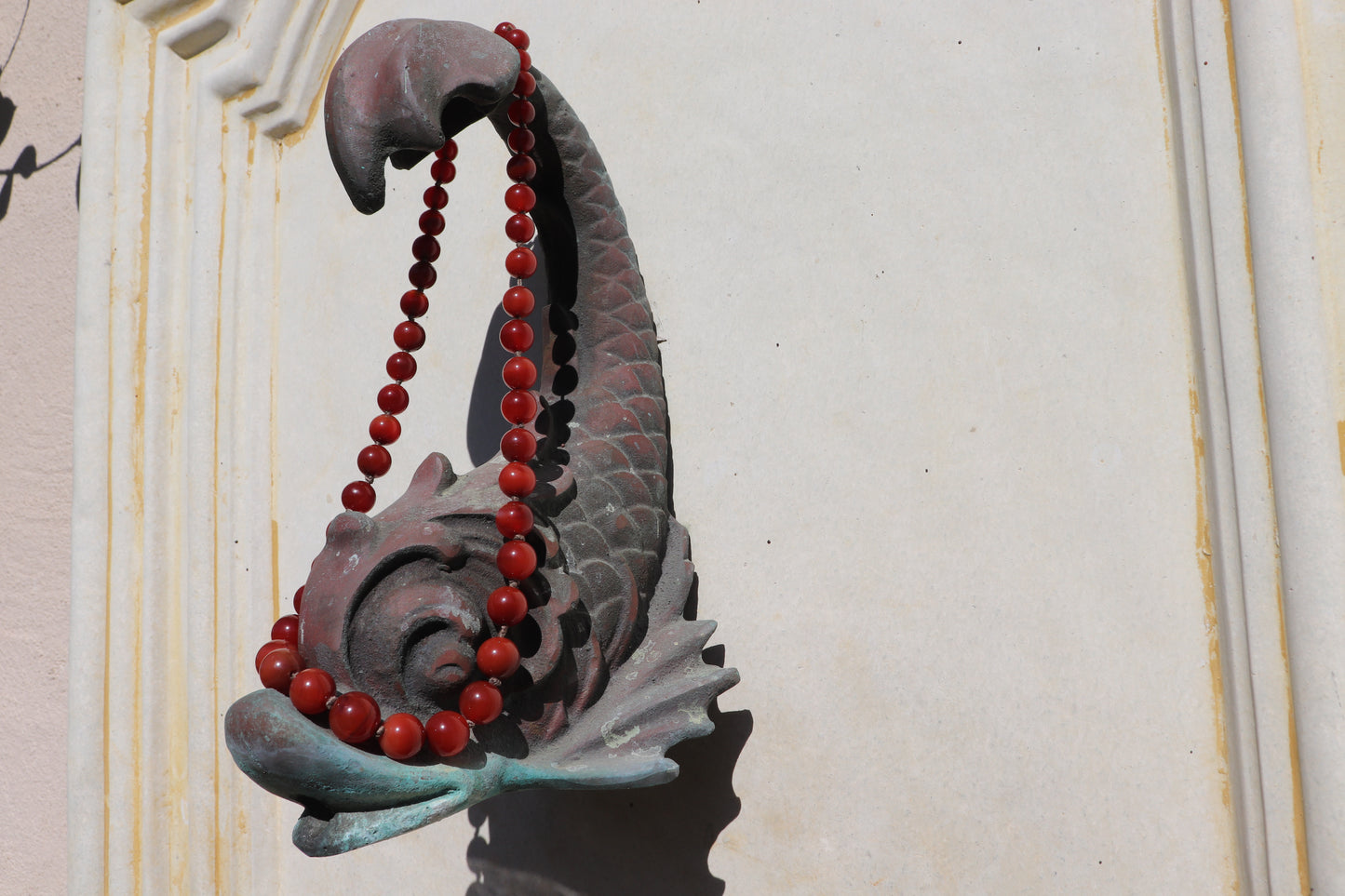 VINTAGE CARNELIAN BEADED NECKLACE