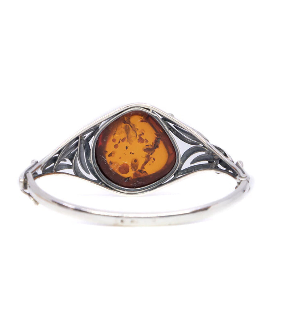 STERLING SILVER AMBER BANGLE