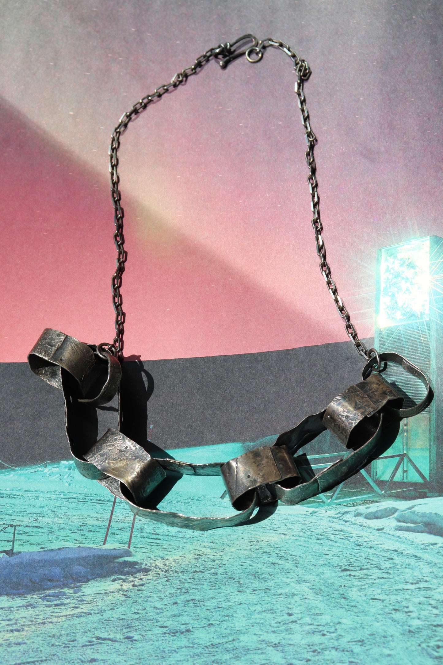 HANDCRAFTED STERLING SILVER OXIDISED NECKLACE