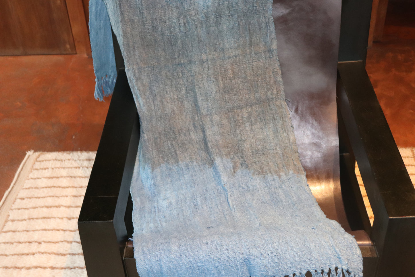 ARTISAN HAND WOVEN HAND DYED THROW INDIGO