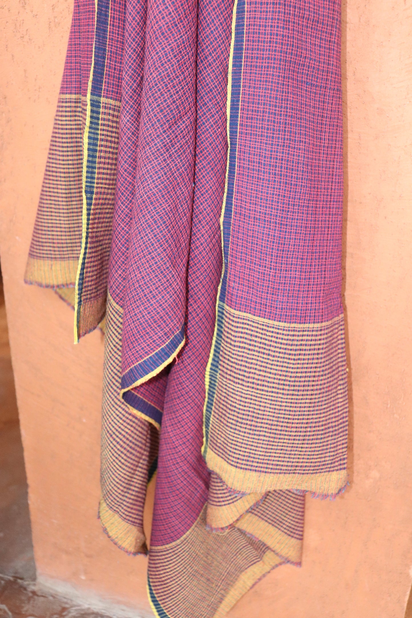 ARTISAN HAND WOVEN IKAT THROW MAGENTA