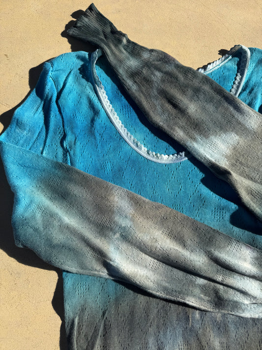 FIELD WOOL & COTTON SPENCER ~ BLUE PIPE