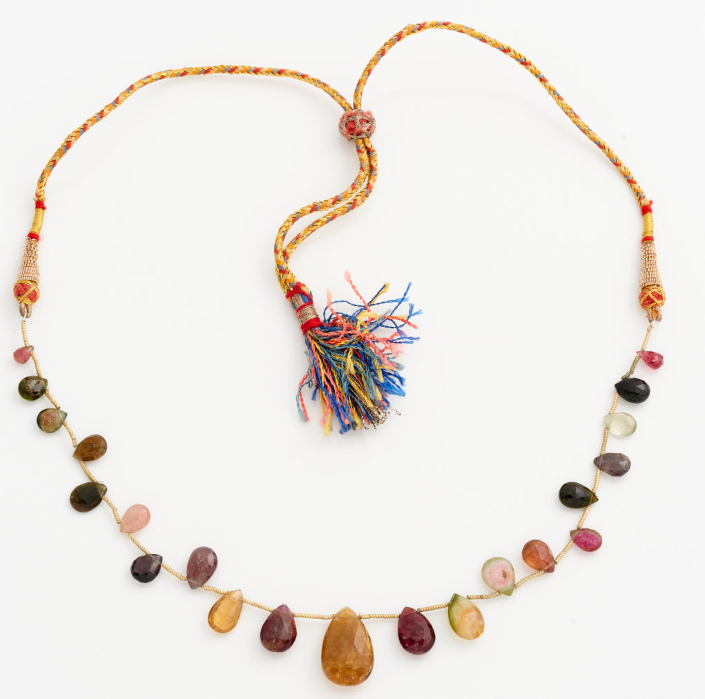 MULTI - COLOURED GARNET BEADED NECKLACE