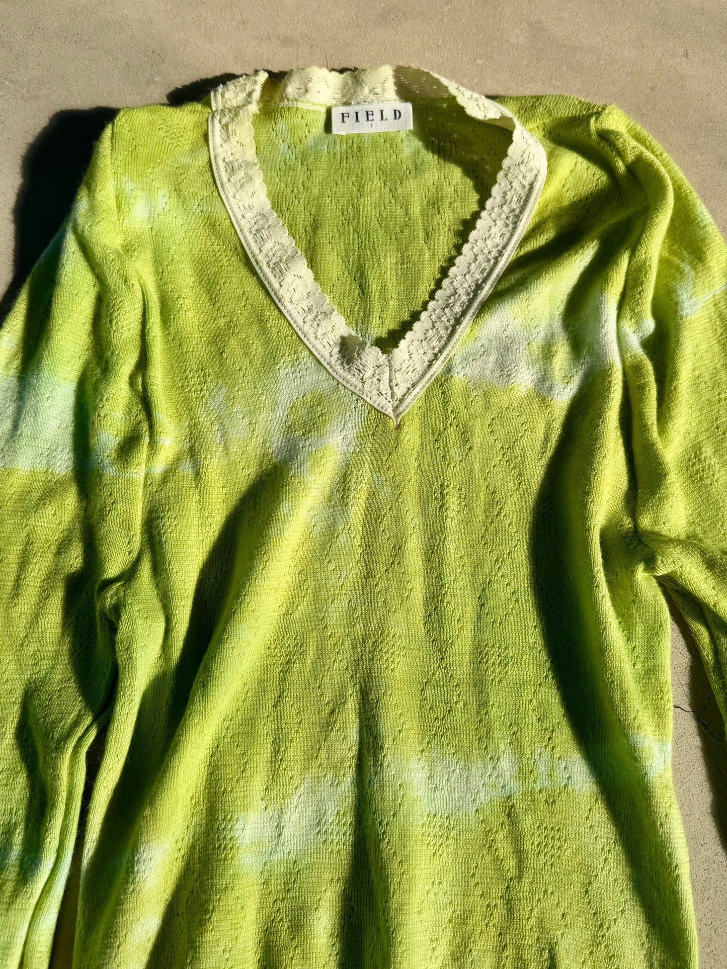 FIELD WOOL & COTTON SPENCER ~ ACID GREEN