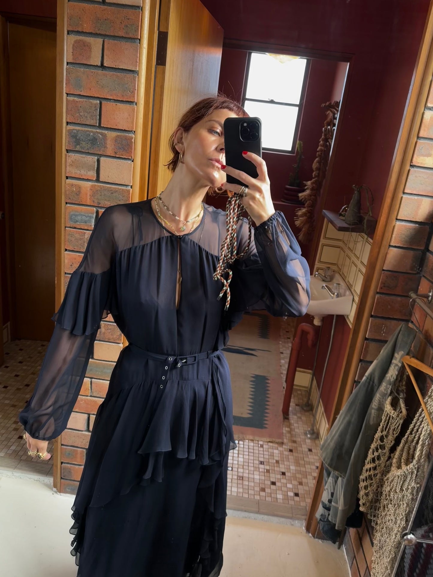 SUSTAIN - RACHEL COMEY NAVY SILK DRESS