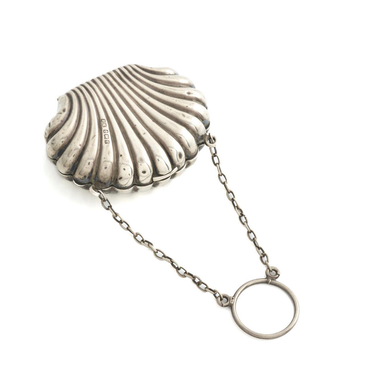 STERLING SILVER CLAM FINGER BAG