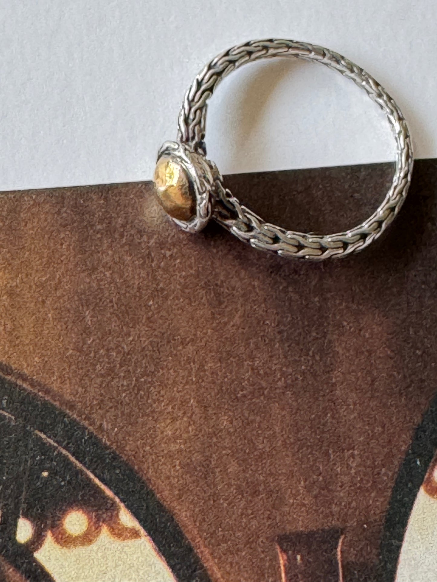 STERLING SILVER & 22K YELLOW GOLD COCKTAIL RING