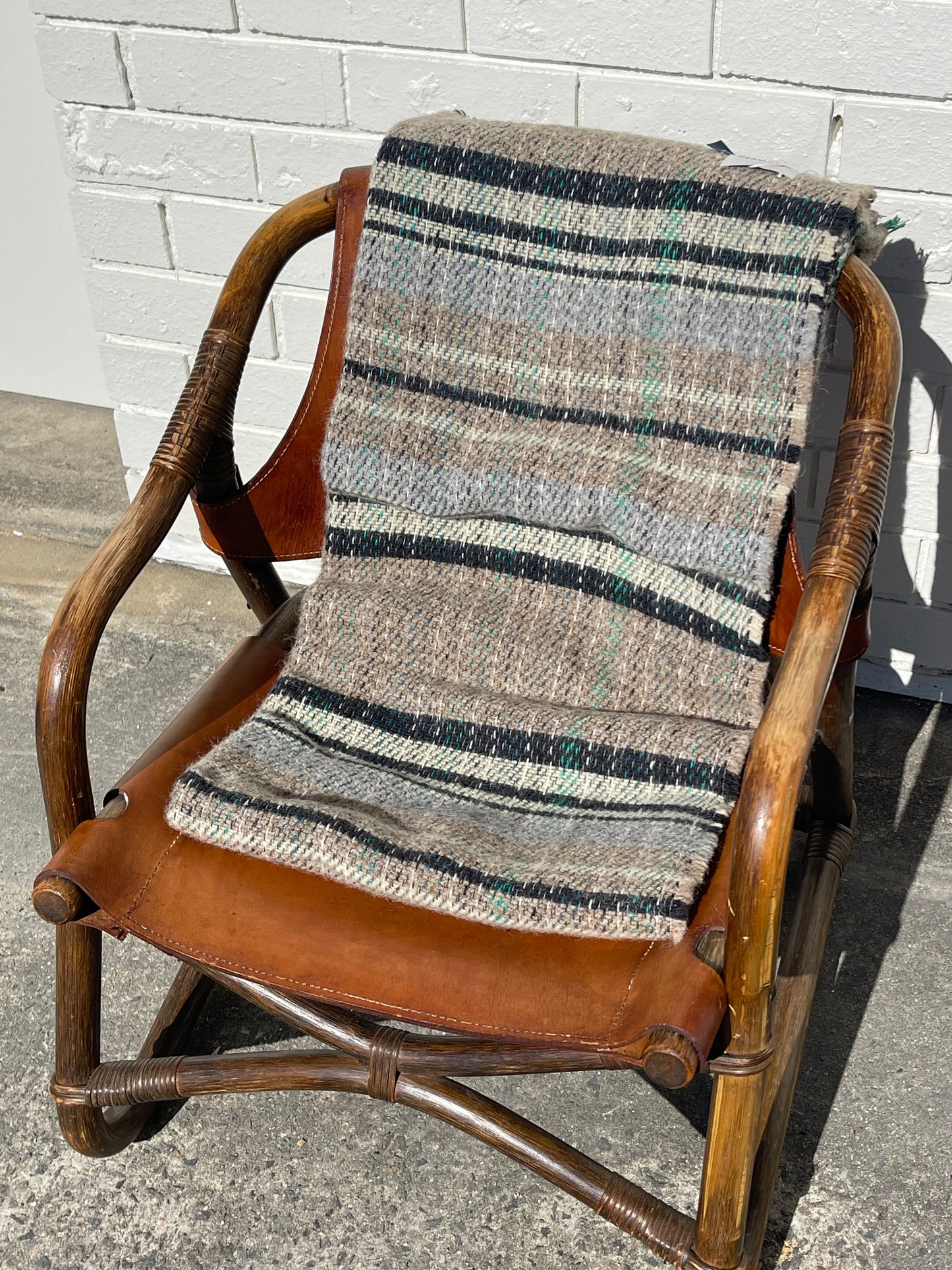 Random Recycled Wool Blanket - GREEN