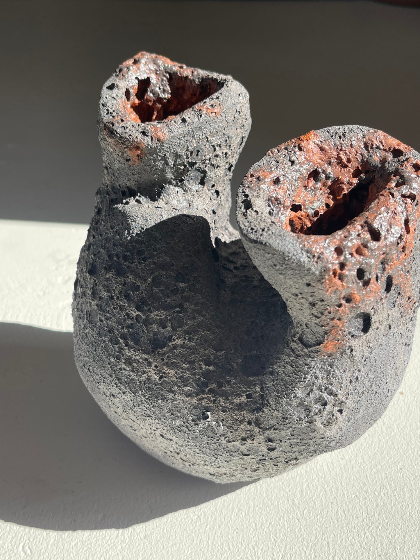VOLCANIC GREY HEART VASE
