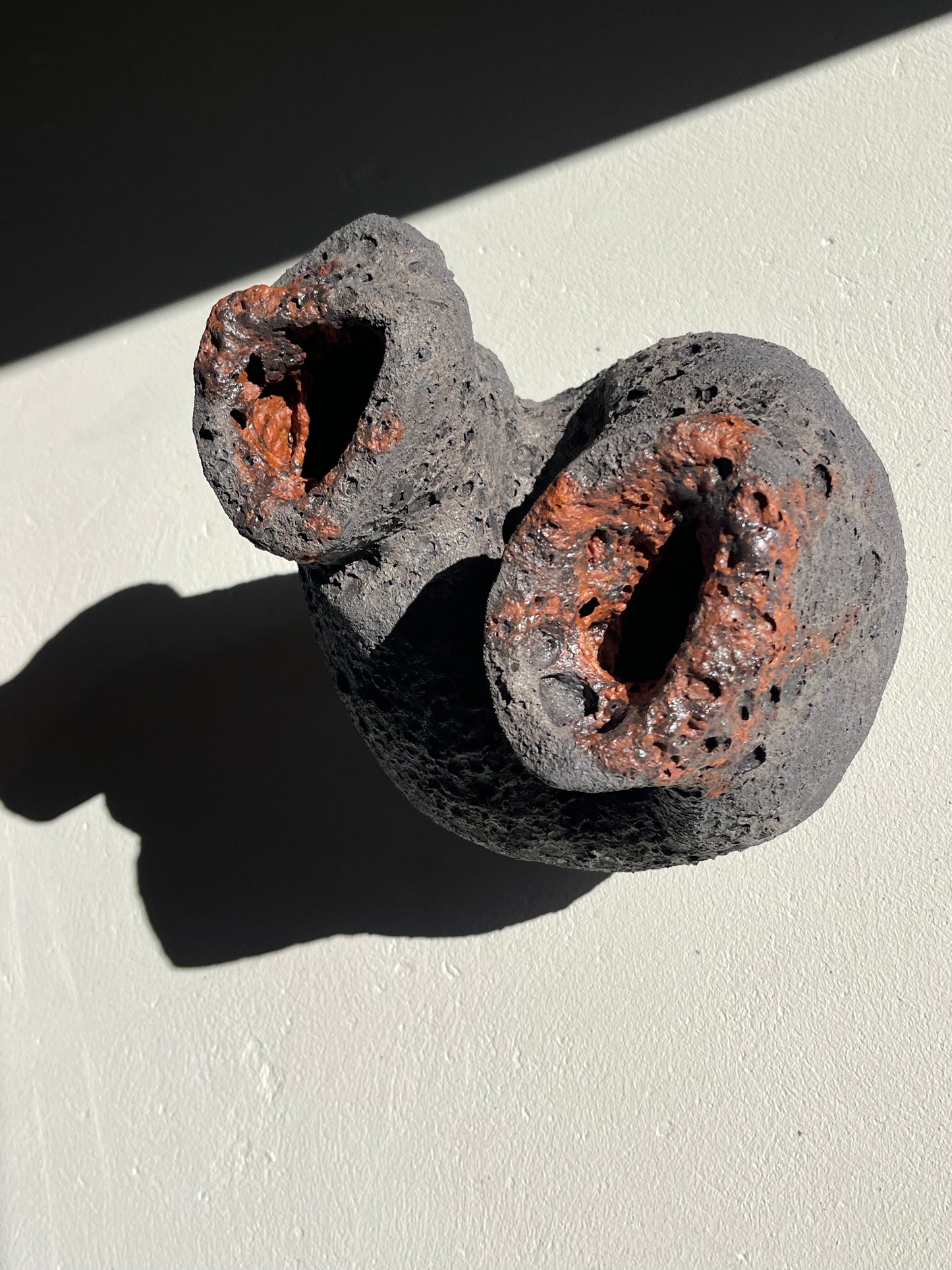 VOLCANIC GREY HEART VASE