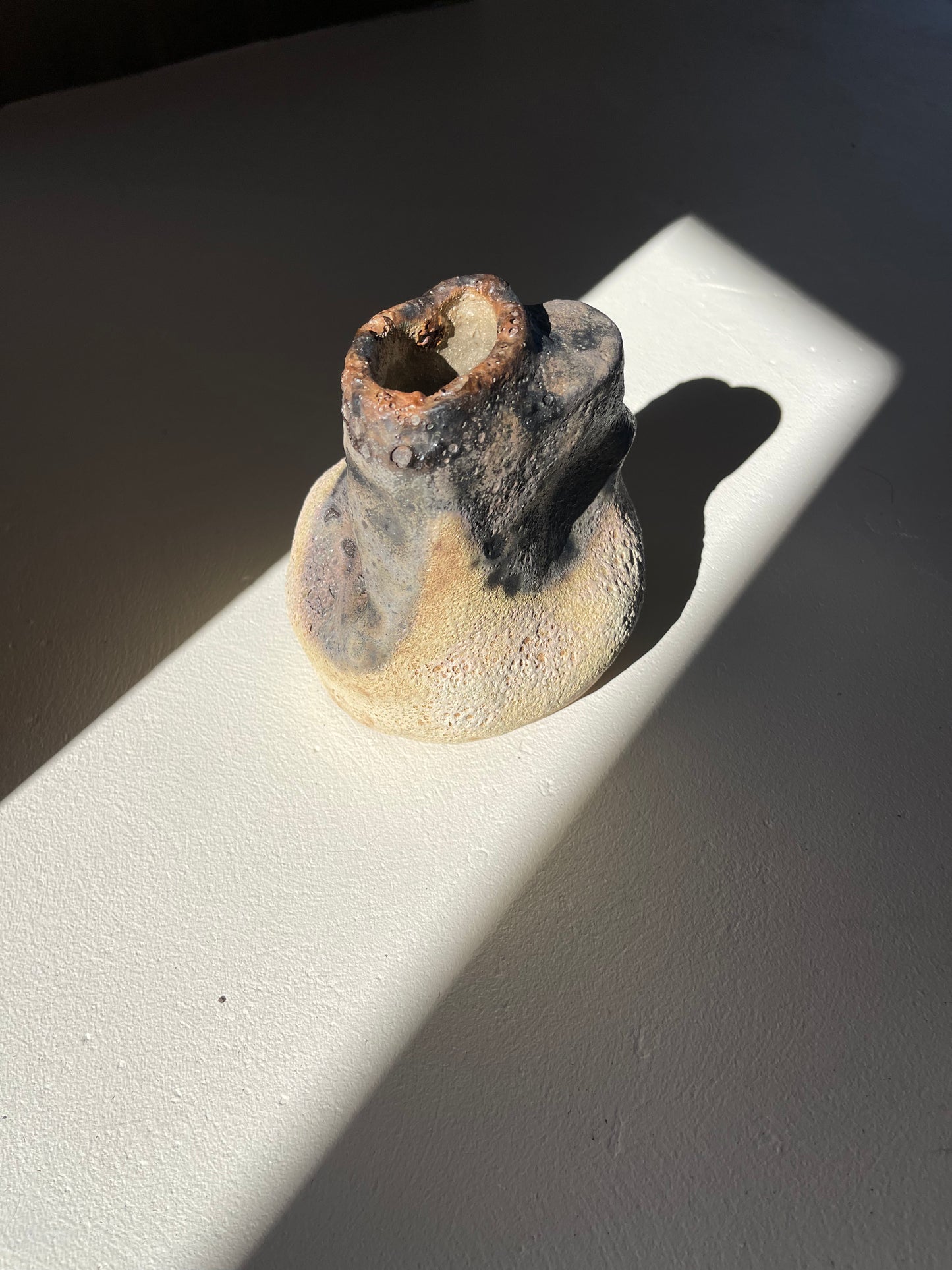 CREAM & PINK GREY VASE