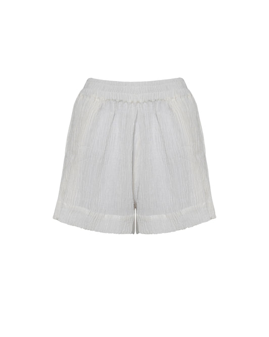 ANNA SHORTS - French Krinkle in Salt