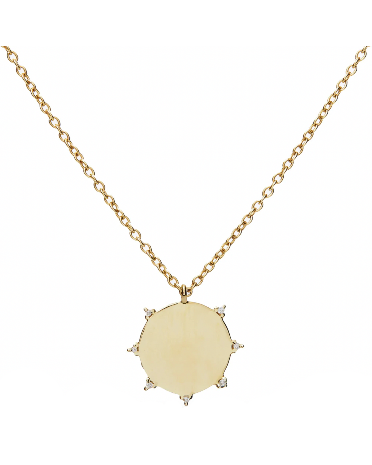 DIAMOND SUNBEAM MEDALLION NECKLACE - Gold