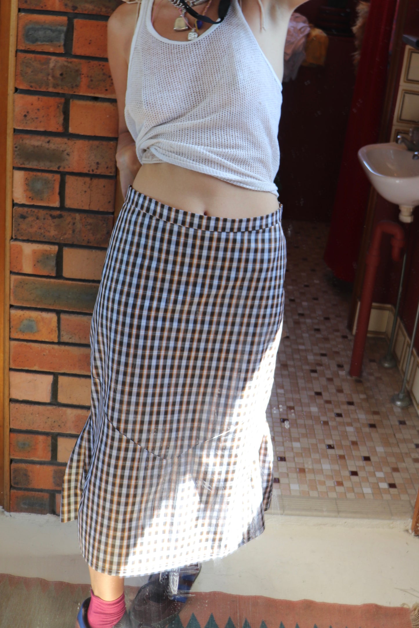 FIELD COTTON GINGHAM SKIRT