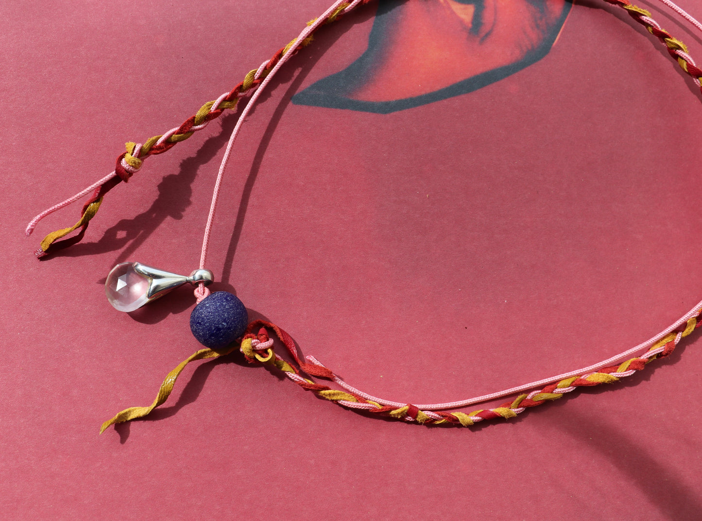 SILK & LEATHER QUARTZ NECK TIE