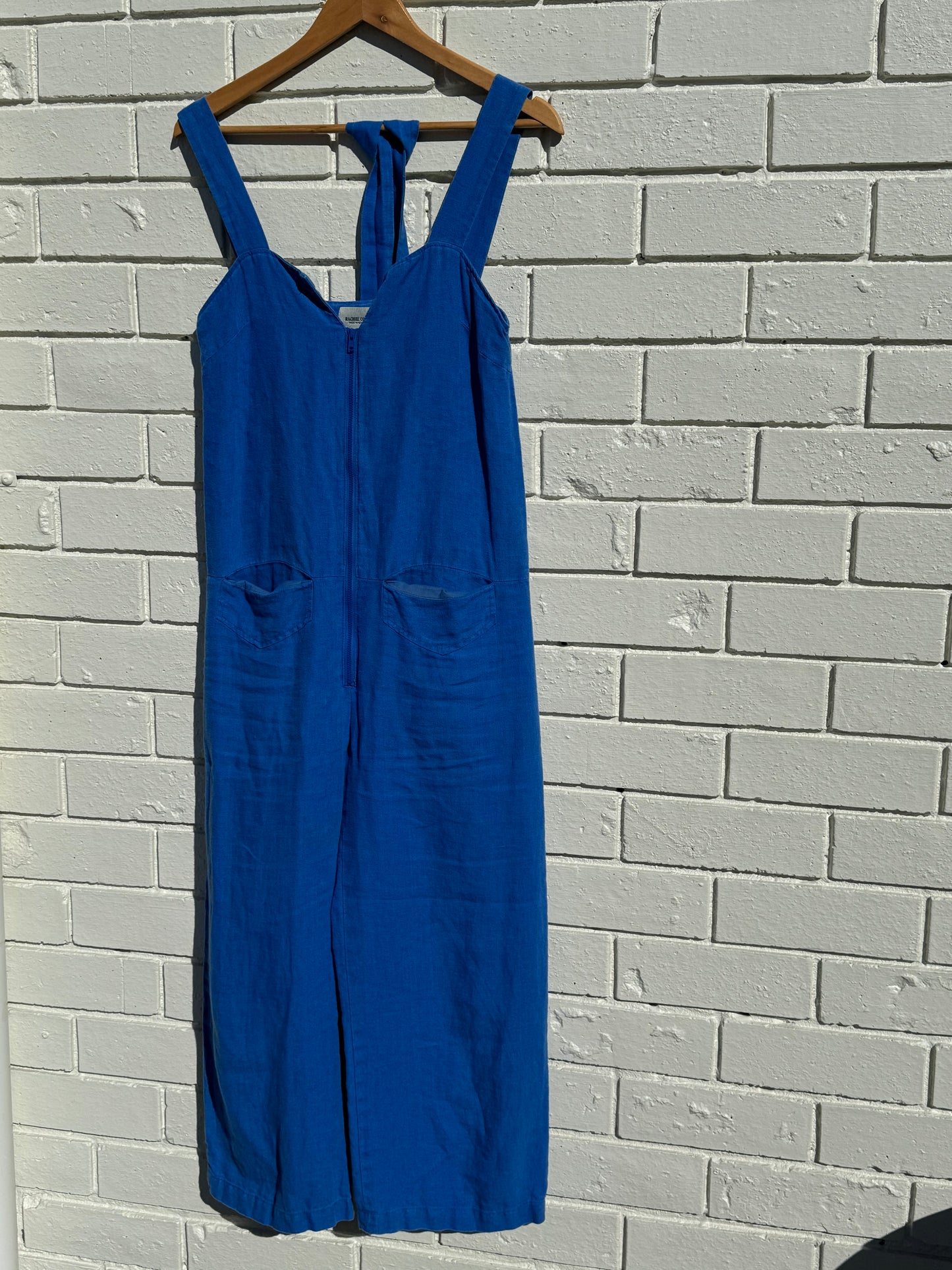 SUSTAIN RACHEL COMEY BLUE LINEN OVERALLS