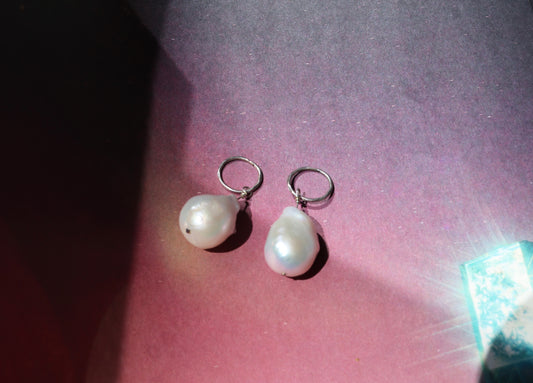 KESHI PEARL STERLING SILVER EARRINGS