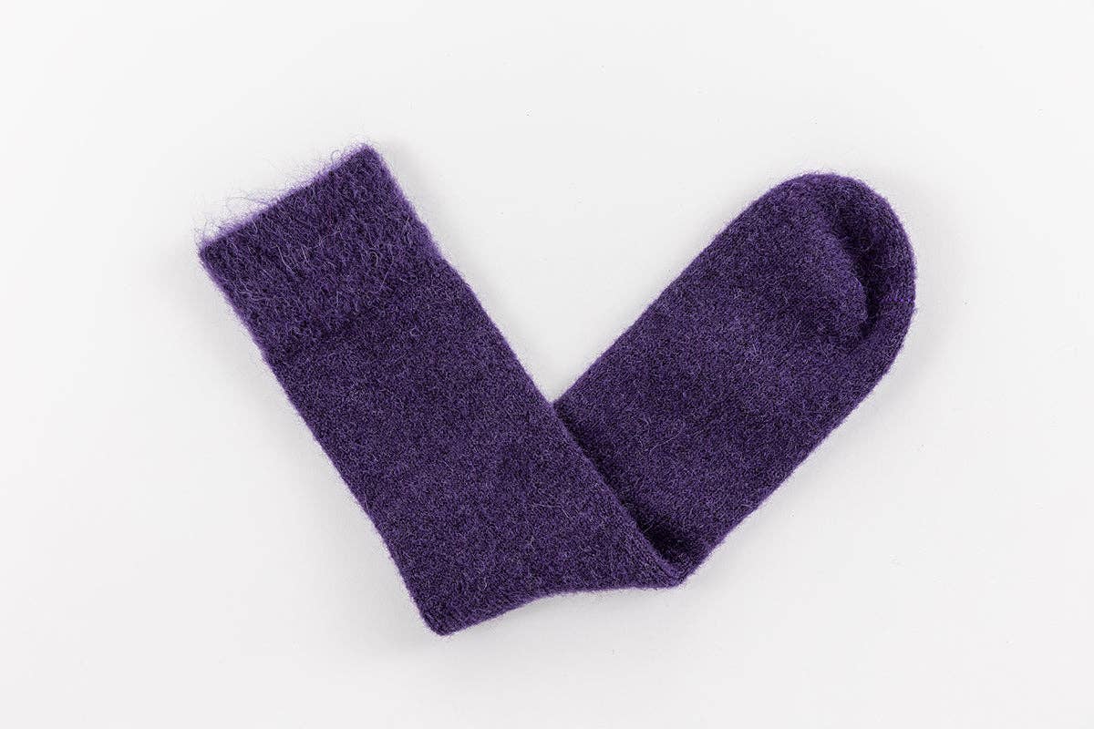 Ultra Soft Purple Alpaca Socks