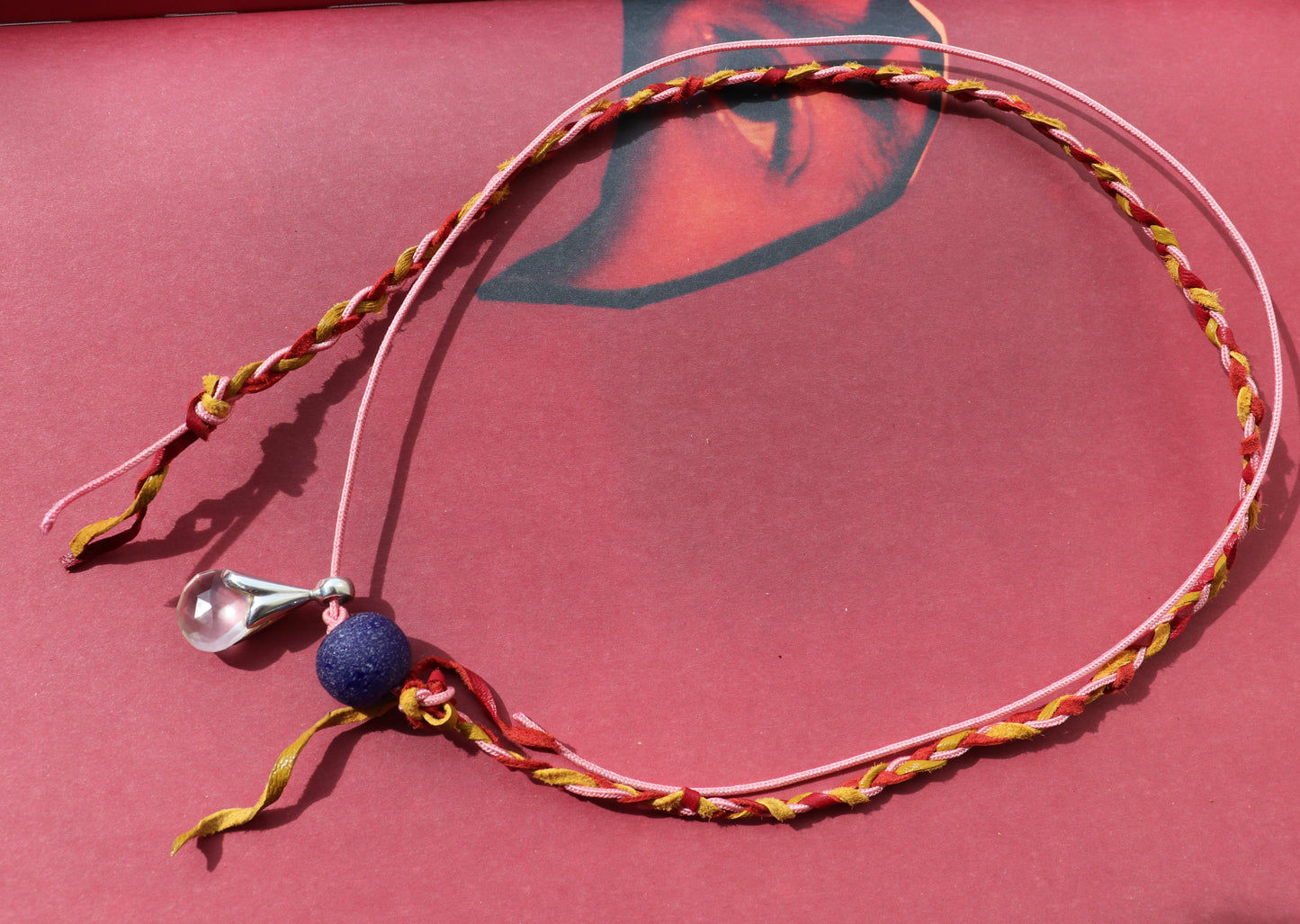 SILK & LEATHER QUARTZ NECK TIE