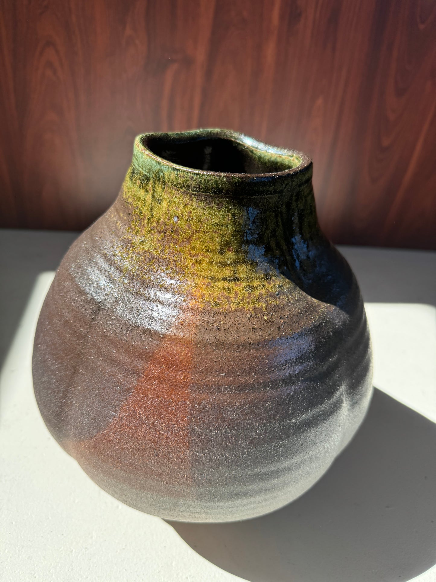 CERAMIC WOODFIRED JAPANESE VASE