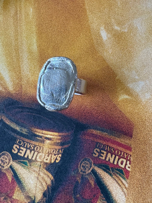 STERLING SILVER ORGANIC OVAL RING