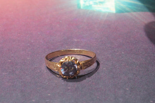 14k GOLD CRYSTAL RING
