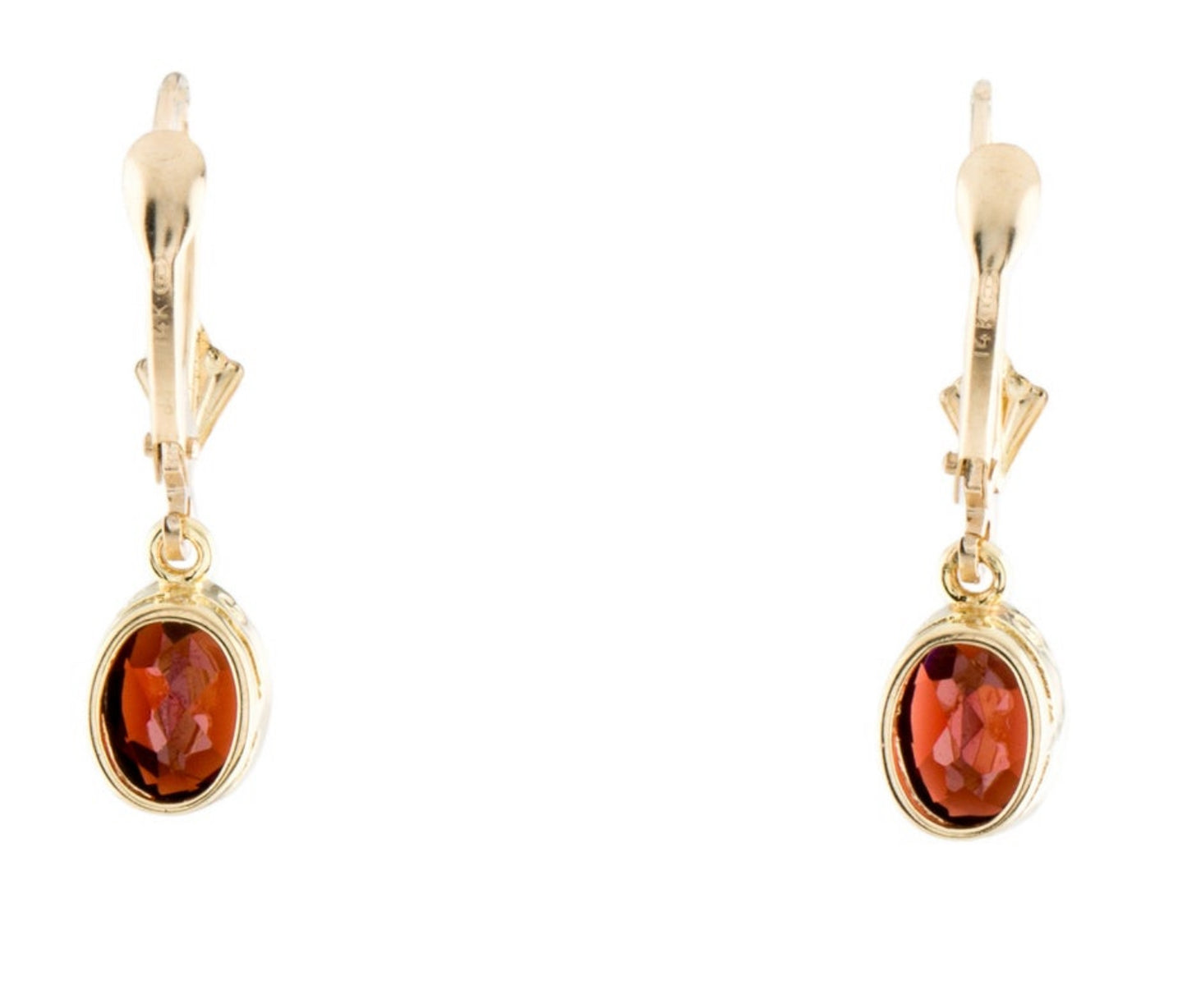 14CT GOLD GARNET EARRINGS